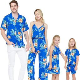 Cvijetni plavi Hawaii set