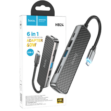 USB HUB type C to HDMI/USB3.0/USB2.0/SD/ TF/PD HB24
