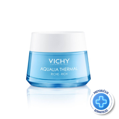 VICHY AQUALIA THERMAL Bogata krema za hidrataciju kože s hijaluronskom kiselinom, 50 ml